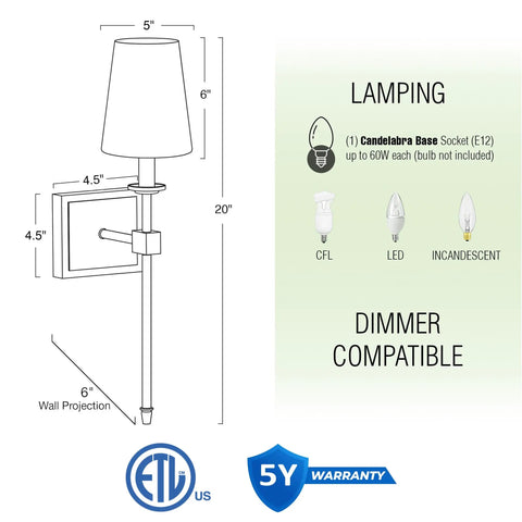 Dope Mid Century Modern Wall Sconce 20 Inch Tall With Oil Rubbed Bronze Finish and White Linen Shade dimensions and features