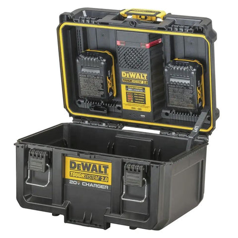 Dual Port Charger For ToughSystem 2.0 20V Max Batteries With Dual USB Ports And IP55 Dust And Water Protection in rugged case