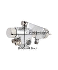 Top Shelf Pneumatic Paint Sprayer For Flawless Cabinet And Home DIY Jobs Slick Zinc Alloy Design Adjustable Spray Head shown with dimensions.