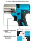 Close-up of the Heavy Duty Automatic Fish Tape Wire Threading Machine For Wall Wiring with speed adjustment switch and brake feature.
