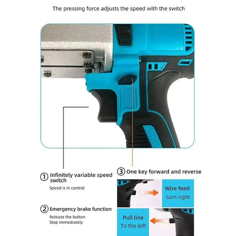 Close-up of the Heavy Duty Automatic Fish Tape Wire Threading Machine For Wall Wiring with speed adjustment switch and brake feature.