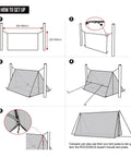 Setup guide for Hot Tent With Stove Jack For Four Season Hammock Camping Gear 3000mm Waterproof Shelter Lightweight Tarp Style