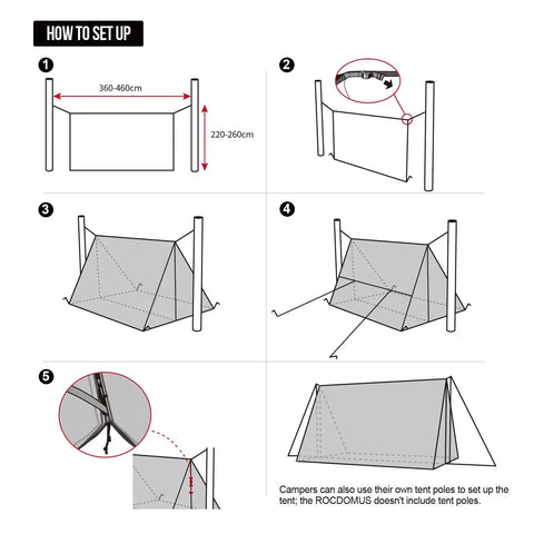 Setup guide for Hot Tent With Stove Jack For Four Season Hammock Camping Gear 3000mm Waterproof Shelter Lightweight Tarp Style