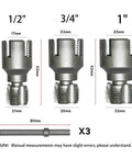 Heavy Duty Pipe Tapping And Threading Tool For PVC Pipes: 1/2, 3/4, and 1 inch pipe threader kit with carbon steel attachments.