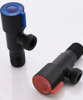 Angle Valve Toilet Copper Valve Kitchen Sink Tap Triangle Valve Hot And Cold Water Heater Fittings For Easy DIY Plumbing In Home Bath And Kitchen With Color Coded Blue Cold Red Hot Marks, black angle valve