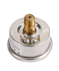 Back view of Two Inch Dial Pool Filter Pressure Gauge Glycerin Filled Water Pressure Gauge With 304 Stainless Steel Case One Quarter Inch NPT