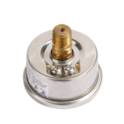 Back view of Two Inch Dial Pool Filter Pressure Gauge Glycerin Filled Water Pressure Gauge With 304 Stainless Steel Case One Quarter Inch NPT