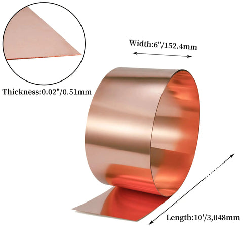 Copper Flashing Sheet Roll 24 Gauge 6 Inch By 10 Foot For Roofing And DIY Projects Ideal For Counter Flashing Copper Detailing