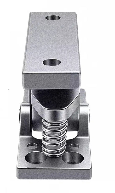 Heavy Duty Double Roller Door Catch With Spring Loaded Stop Release Clamp Lock For Barn Doors Cabinets And Other Doors close-up view