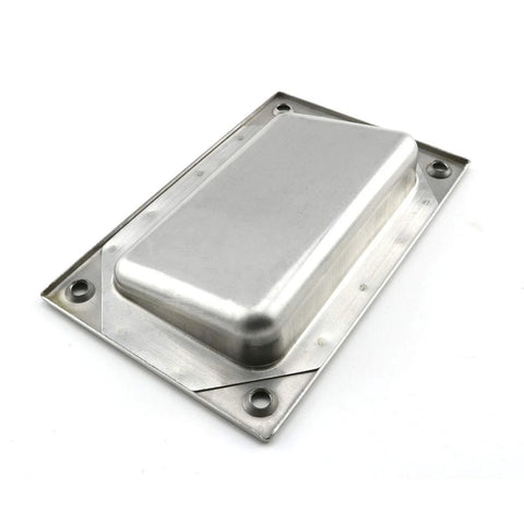 2 Pack 5x3.2 Inch Stainless Steel Hidden Recessed Flush Pull Handles, square concealed furniture hardware, front view