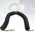 Tough As Nails 12 Meter Rubber And Steel Air Hose For Air Compressors, coiled design with metal fittings for easy connection.