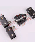 Stainless Steel Glass Door Pivot Hinges And Clamp Set For Free Swinging 5-8mm Glass Doors, Includes Double Magnetic Catch Latches And Glass Clamps, Easy Install No Drilling, Rust Resistant Black Finish.
