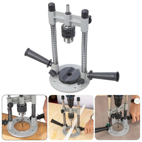 Pro Grade Drill Press Jig For Boss Level Precision In Vertical And 90 Degree Angled Boring Portable Attachment with aluminum base