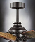 Smooth Operator Tuscan Ceiling Fan With A Slick Architectural Bronze Finish And Authentic Old World Charm Built For Cozy Living Spaces Provides Killer Airflow And Ultra Quiet Operation Indoors All Year Long, close-up view of the motor and blades.