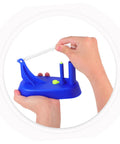 Hands holding Educational Newtonian Pendulum Swing Tool for Physics Experiments, demonstrating energy and inertia.