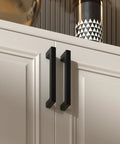 30 Pack Matte Black Cabinet Pulls 6-1/4 Inch Square Bar Stainless Steel Handles For Kitchen Cupboards And Dressers