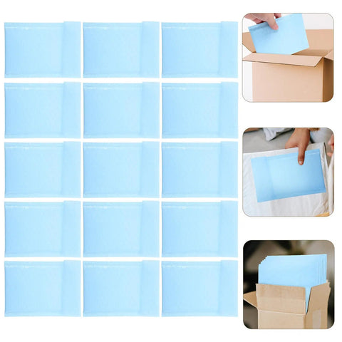 Milk Blue Bubble Mailers 11x15 Plus 4 Inch Self Seal Padded Envelopes for biz shipping and online orders shown in use