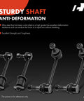 Set Of Four Front And Rear Sway Bar Links Kit For Toyota 4Runner 2003-2022 FJ Cruiser 2007-2014 And Lexus GX470 2003-2009 Without Kinetic Dynamic Suspension Stabilizer Link Upgrade showing black alloy sway bars on gray background