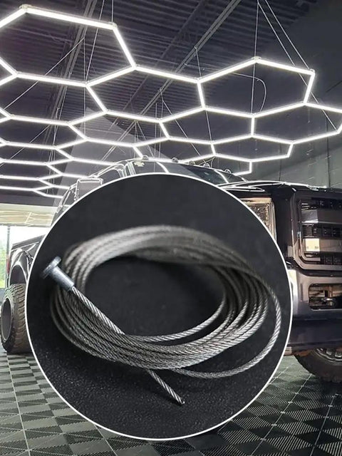 10 Pack Ceiling Steel Wire Kit For LED Panels And Chandeliers DIY Hexagon Lights Adjustable Up To 3 Meters in showroom
