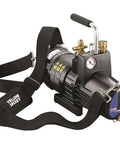 Hella Efficient Two Stage Vacuum Pump With Brushless Dc Motor And Half Horsepower For Quick Ac Repairs, portable design with carrying strap.