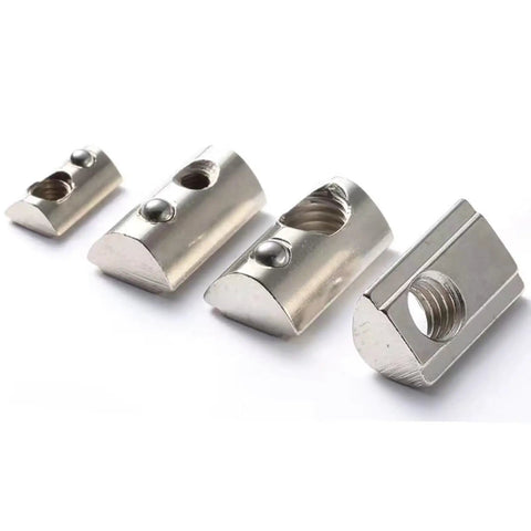 M6 T Slot Nuts For 3030 Aluminum Extrusion 8mm Slot Roll In Spring Ball Loaded Elastic Nuts Carbon Steel Nickel Plated For Your 3D Printer Builds