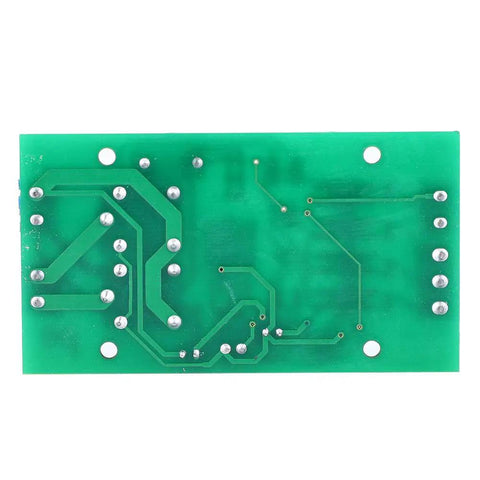 Beefed Up DC Motor Driver Controller Module With CW CCW Reversing 20A Relay Built For Real World Automation Projects And Industrial Equipment Wide Voltage Range And Efficient Heat Management With Copper Terminal Design. PCB underside with solder joints