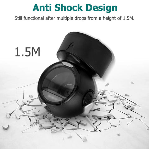 Omnidirectional Desktop Barcode Scanner For 1D 2D And QR Codes, Auto Sensing USB Wired Reader, anti-shock design, dropped on impact