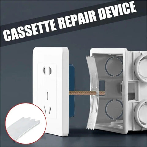 Two Hundred Piece Drywall Anchor Repair Kit For 86 Type Switch Boxes And Loose Wall Sockets With Heavy Duty Metal Clips Serrated Anti Slip Locking And Adjustable Telescopic Design For Easy No Fuss Mounts In Tight Spaces. installed in white wall box
