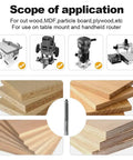 Shop Pro Half Inch Shank Flush Trim Router Bit With Razor Sharp Carbide Teeth And Anti Kickback Safety Made To Handle Heavy Lifting Woodworking Tasks Without Breaking A Sweat - displayed with various wood types and routers.