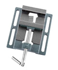 Fabater Heavy Duty Drill Press Vise 6 Inch Opening Industrial Cast Iron Milling Machine Vice, close-up view of jaws and screw.
