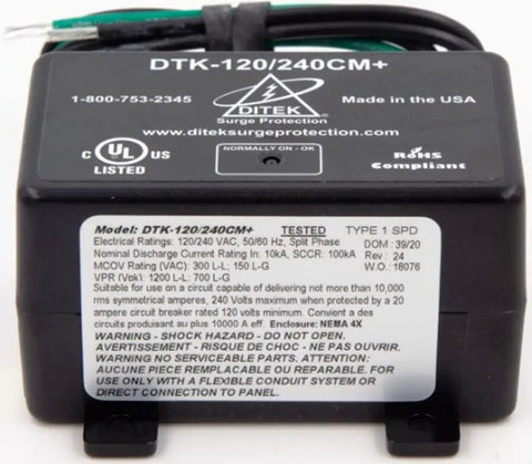 Surge Arrestor Parallel Protector For 120 And 240 VAC All Purpose NEMA 4X Enclosure UL 1449 Listed SPD Type 1 front view