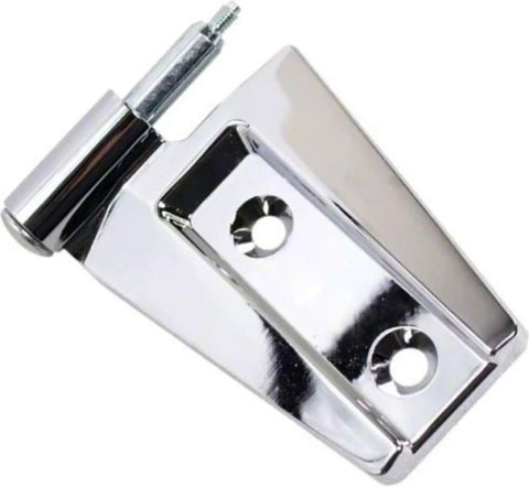 Stainless Steel Door Hinge Set Eight Hinges For 4-Door Jeep Wrangler 2007-2011, 2012-2017 3.6L DOHC, 2018 JK V6 Gas, Door-Side Hinges With All Hardware, Replaces RT34079, Heavy-Duty Build, Easy Install, chrome door hinge close-up