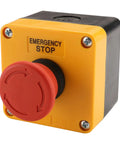 Industrial Emergency Stop Switch With Enclosure Red Mushroom Button 660V 10A for Safety and Control Panels IP65 Weatherproof