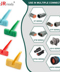 Pin Removal Tool Kit For Deutsch Connectors DT DTM DTP DTV HD Series shown with color-coded picks and compatible connectors
