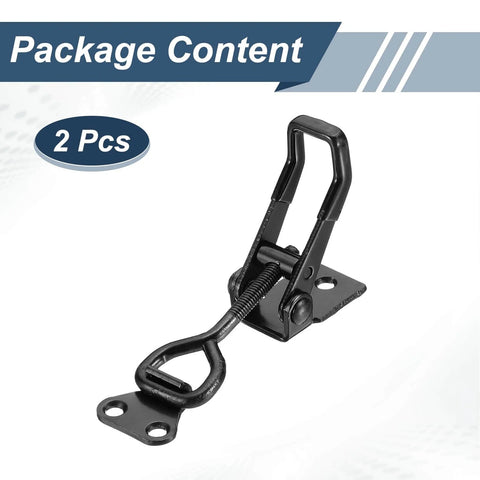 Beefy Adjustable Toggle Clamp M6 X 34mm Holds 396lbs With Quick Release Pull Latch Model 4002, carbon steel, in set of 2.