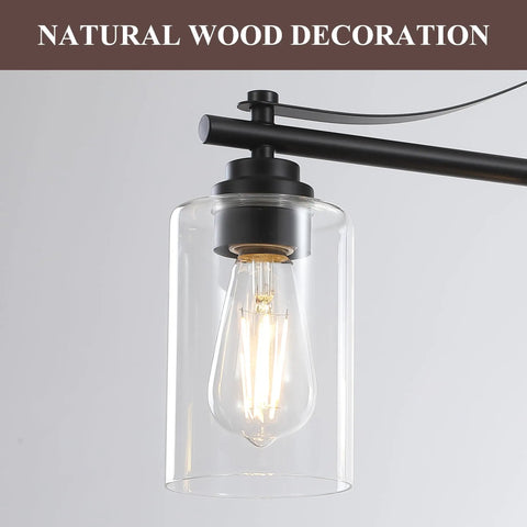 Farmhouse Wood Pendant Light With Round Shade And Adjustable Mini Pendant Fixture E26 Base 1 Light Retro Industrial Vibe Ceiling Lighting
