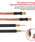 Close-up of spot welding pen and cables for 8000W Spot Welder Handheld Portable Welding Machine DIY Kit With Nickel Strip.