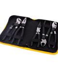 Five Piece Pliers Set With Durable Nylon Case Includes 8 Inch Diagonal, Combination, Long Nose, Groove, and Slip Joint Pliers