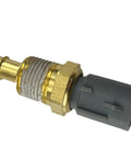 Engine coolant temperature sensor with brass threaded body and gray plastic electrical connector