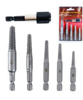 Six Piece Screw Extractor Kit With Easy Out Bolt Extractors And Left Hand Drill Bits In HSS Cobalt For Stripped Screws Bolts And Studs