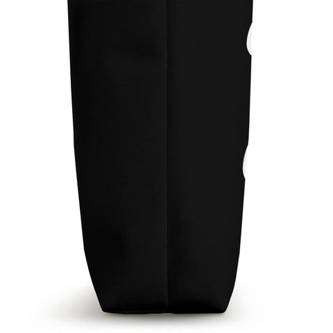 Side view of black Funny Combine Harvester Driving Harvesting Machine Tote Bag For Farmers And Farm Hands Gift Idea 16 By 16 Inches