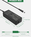CPAP 24V DC Power Cord 90W Charger For AirSense 10 S10 CPAP Machine Replacement Cable With DC Barrel Connector next to size chart