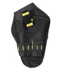 Front view of Heavy Duty Drill Holster For Impact Driver And Drill Bits Tool Bag With Multi Pocket Organizer Drill Pouch