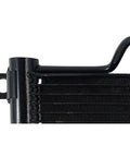 Premium Ainoli Transmission Oil Cooler For Toyota Tacoma 2.7L and 4.0L Engines Years 2005 To 2011 Heavy Duty Performance Upgrade That Keeps Gears Cool On The Road black metal cooler close-up