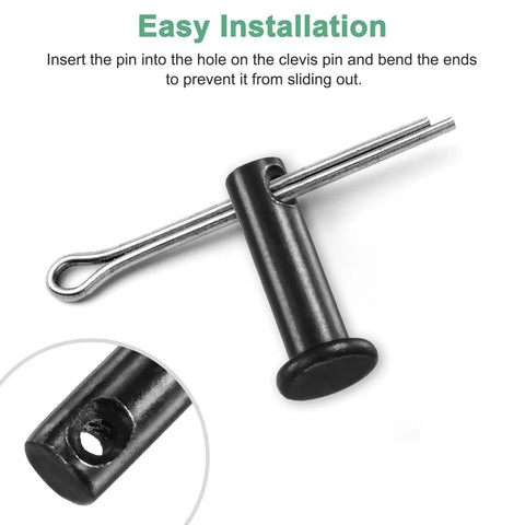 20 Pack Single Hole Carbon Steel Clevis Pins M6x20mm Flat Head For Mechanical Linkage Fixed Parts Ship Rigging Quick Assembly Reusable Link Hinge Pin Heavy Duty Hardware Fasteners, installed with retaining pin