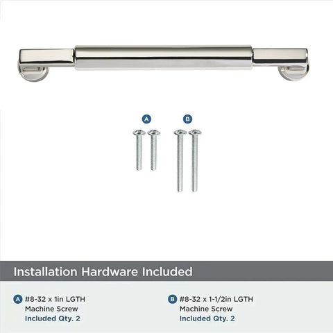 2-Pack 8-Inch Polished Nickel Cabinet Pulls Heavy-Duty Solid Handles for Kitchen Cabinets with installation screws