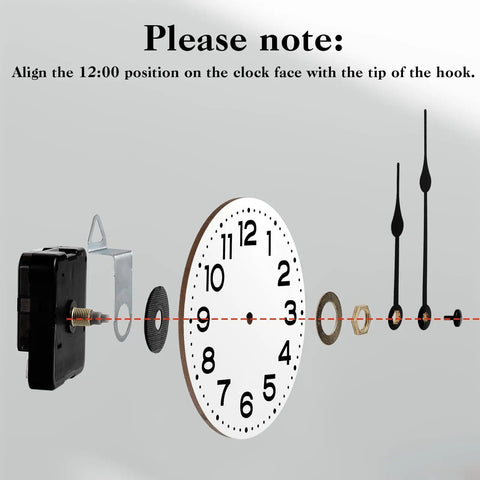 Battery Operated Silent Clock Movement Kit With Hands And Second Hand For DIY Clock Repair Replacement Mechanism Shaft 12mm assembly diagram