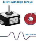 Nema 17 Stepper Motor Bipolar 1.8 Degree 200 Steps Per Revolution 4.1V 1A 13 Ncm Torque with 1m cable for CNC and robotics