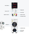 Adjustable DC Power Supply 30V 10A with 4 digit LED display and wiring connectors for electronics testing