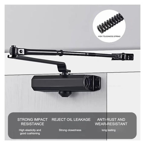 Heavy Duty Hydraulic Door Closer For 25 Kg To 80 Kg Doors With Smooth Quiet Close and Adjustable Speed Mute Soft Closing Hardware